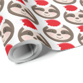 Papier Cadeau Festif paresseux carrelés de Noël Papier d'envelop (Coin rond)