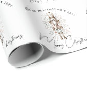 Papier Cadeau Festif Pink Gold Nutcracker Noël (Coin rond)