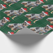 Papier Cadeau Festif Plaid Blue Heeler Père Noël Chien Noël (Coin)