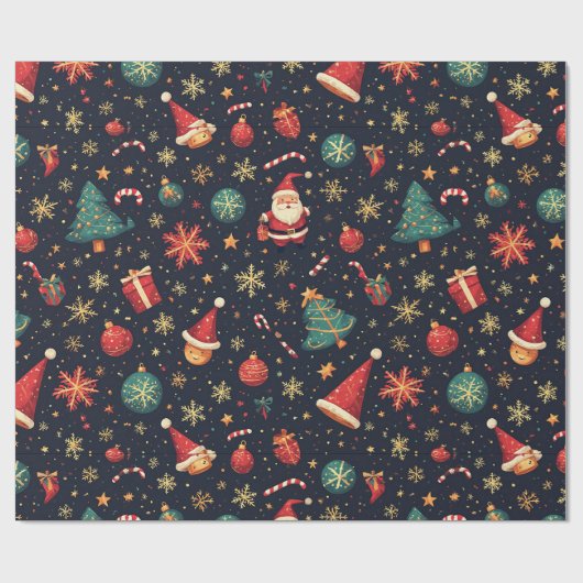 ❄️ Papier cadeau festif pour Noël (Plat)