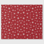 Papier Cadeau Festif Red Snowflake Joyeux Noël (Plat)