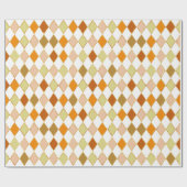 Papier Cadeau Festif Retro Orange Beige Diamond Motif (Plat)