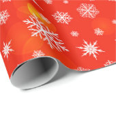 Papier Cadeau Festif Rouge blanc d'hiver | Noël (Coin rond)