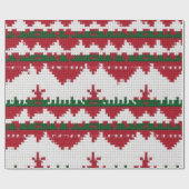 Papier Cadeau Festif Rouge Et Blanc Doux Laide (Plat)