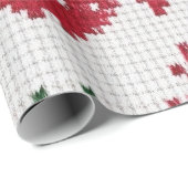 Papier Cadeau Festif Rouge Et Blanc Doux Laide (Coin rond)