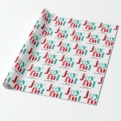 Papier Cadeau Festif Rouge et Vert "Joyeux" Noël (Déroulé)