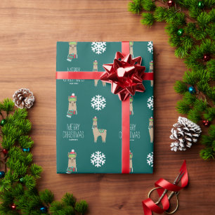 Papier Cadeau Festif vacances Alpaca Custom Christmas