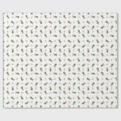 Papier Cadeau Festif Vert Et Rouge Kasky Reindeer de Noël (Plat)