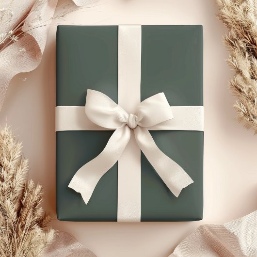 Papier Cadeau Festif vert foncé