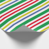 Papier Cadeau Festif Vert Rouge Or Bleu Bleu Bleu Verticale (Coin)