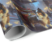 Papier Cadeau Festin de Noël de Papillon (Coin rond)