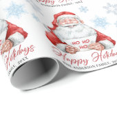 Papier Cadeau Festin Funny Père Noël (Coin rond)