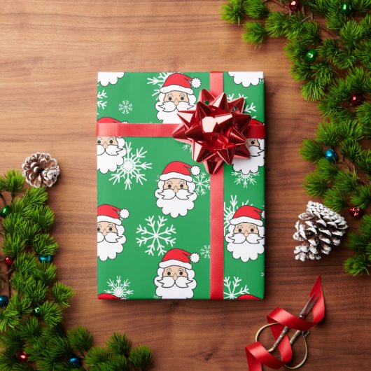 Papier Cadeau Festin moderne Funny Père Noël Visage Noël (Cadeau de vacances)