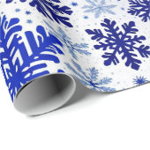Papier Cadeau Festin Wrap Wonderland 'Royal Blue Snowflakes' (Coin rond)