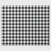 Papier Cadeau Festitique Rustique Noir Blanc En vichy Plaid Moti (Plat)