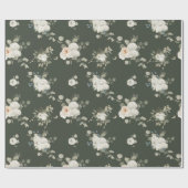 Papier Cadeau Festival d'hiver des Roses blanches et des Eucalyp (Plat)