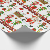 Papier Cadeau Festive amusant Noël Elf Vacances Papier d'envelop (Coin)