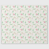 Papier Cadeau Festive Arbres et Étoiles Foil Regarde Noël (Plat)