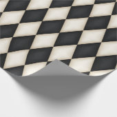 Papier Cadeau Festive arlequin noir et blanc (moyenne échelle) (Coin)