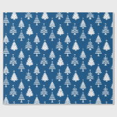 Papier Cadeau Festive Blue and White Christmas Tree Pattern (Plat)