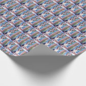 Papier Cadeau Festive Boston Terrier Christmas Art (Coin)