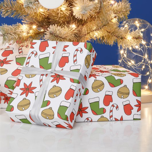 Papier Cadeau Festive Christmas Icons Wrapping Paper (Vacances)