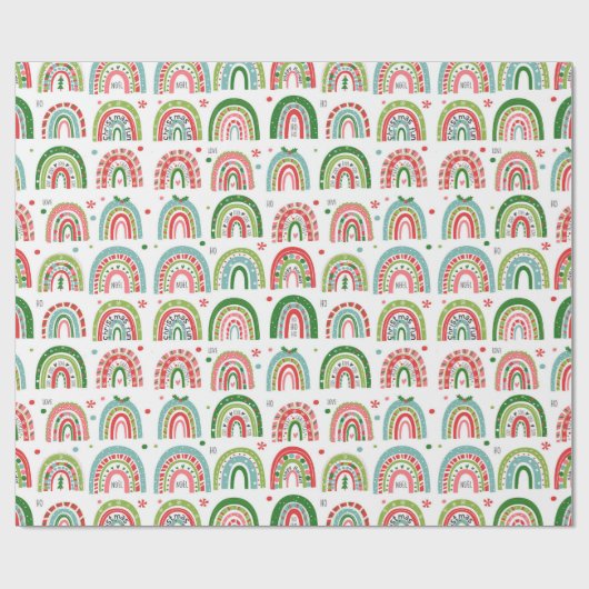 Papier Cadeau Festive Christmas Modern Rainbow Pattern (Plat)
