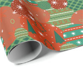 Papier Cadeau Festive Christmas Ornaments (Coin rond)