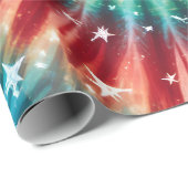 Papier Cadeau Festive Christmas Tie Dye Spiral (Coin rond)