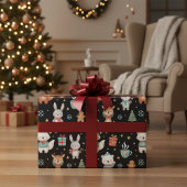 Papier Cadeau Festive Critters Holiday Gift Wrap