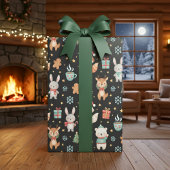 Papier Cadeau Festive Critters Holiday Gift Wrap