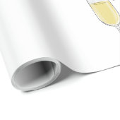 Papier Cadeau Festive de Noël Champagne Lover (Coin rond)