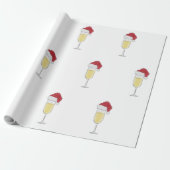 Papier Cadeau Festive de Noël Champagne Lover (Déroulé)