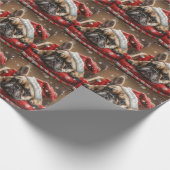Papier Cadeau Festive de Noël de Chien de taureaux français (Coin)