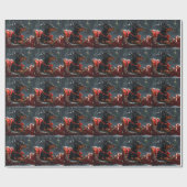 Papier Cadeau Festive de Noël de chien Doberman (Plat)