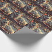 Papier Cadeau Festive de Noël de chien laphund finlandais (Coin)