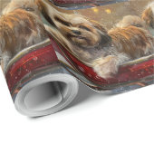 Papier Cadeau Festive de Noël de chien Lhasa Apso (Coin rond)