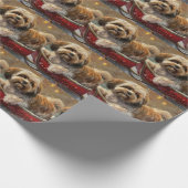 Papier Cadeau Festive de Noël de chien Lhasa Apso (Coin)