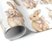 Papier Cadeau Festive Easter Bunnies | Easter Wrapping Paper (Coin rond)
