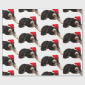 Papier Cadeau Festive et mignon bernedoodle portant un chapeau d (Plat)