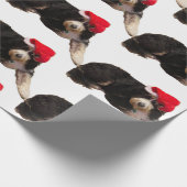 Papier Cadeau Festive et mignon bernedoodle portant un chapeau d (Coin)