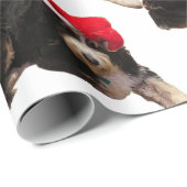 Papier Cadeau Festive et mignon bernedoodle portant un chapeau d (Coin rond)