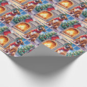 Papier Cadeau Festive Fireplace Boxer Christmas Art (Coin)
