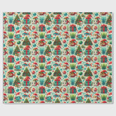 Papier Cadeau Festive Fish Christmas Wrapping Paper (Plat)