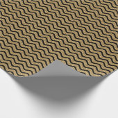 Papier Cadeau Festive Gold Noir rayé Noël (Coin)