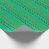 Papier Cadeau Festive Green and Dash Print 6 ft Roll, Matte (Coin)