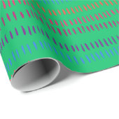 Papier Cadeau Festive Green and Dash Print 6 ft Roll, Matte (Coin rond)