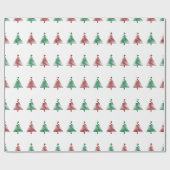 Papier Cadeau Festive Green et Red Christmas Tree cadeau de vaca (Plat)