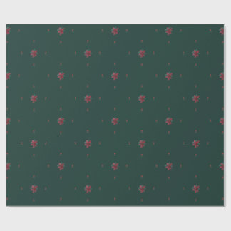 Papier Cadeau Festive Green Poinsettia Wrapping Paper