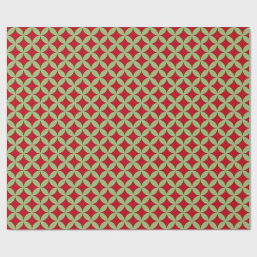 Papier Cadeau Festive Green & Red Christmas Wrapping Paper (Plat)